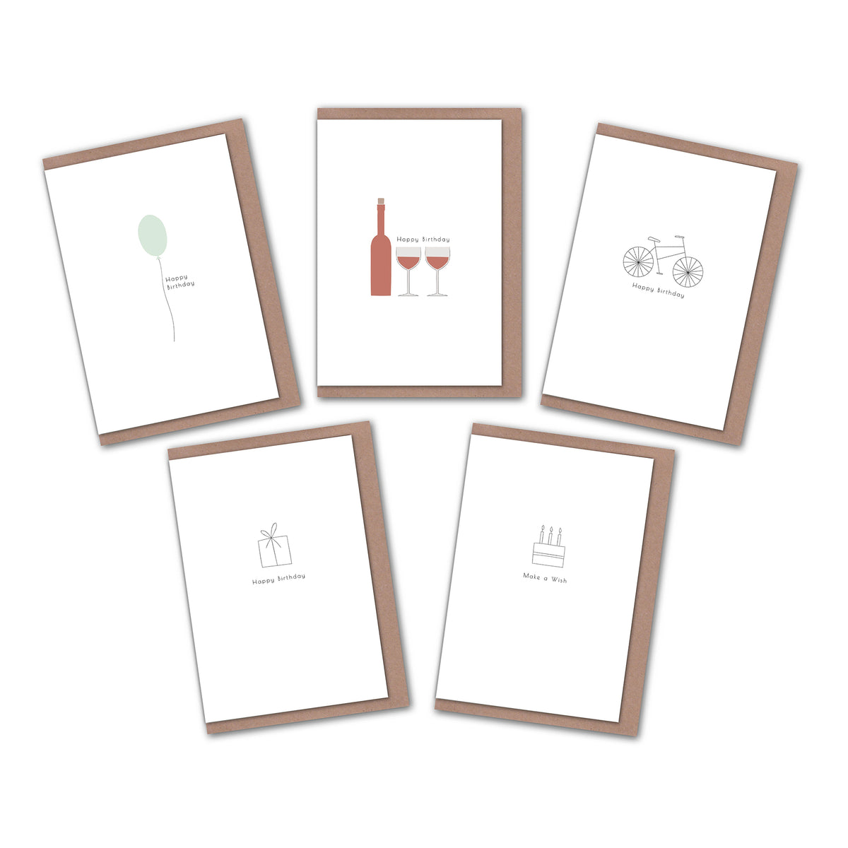 Pack de 5 enveloppes avec cartes