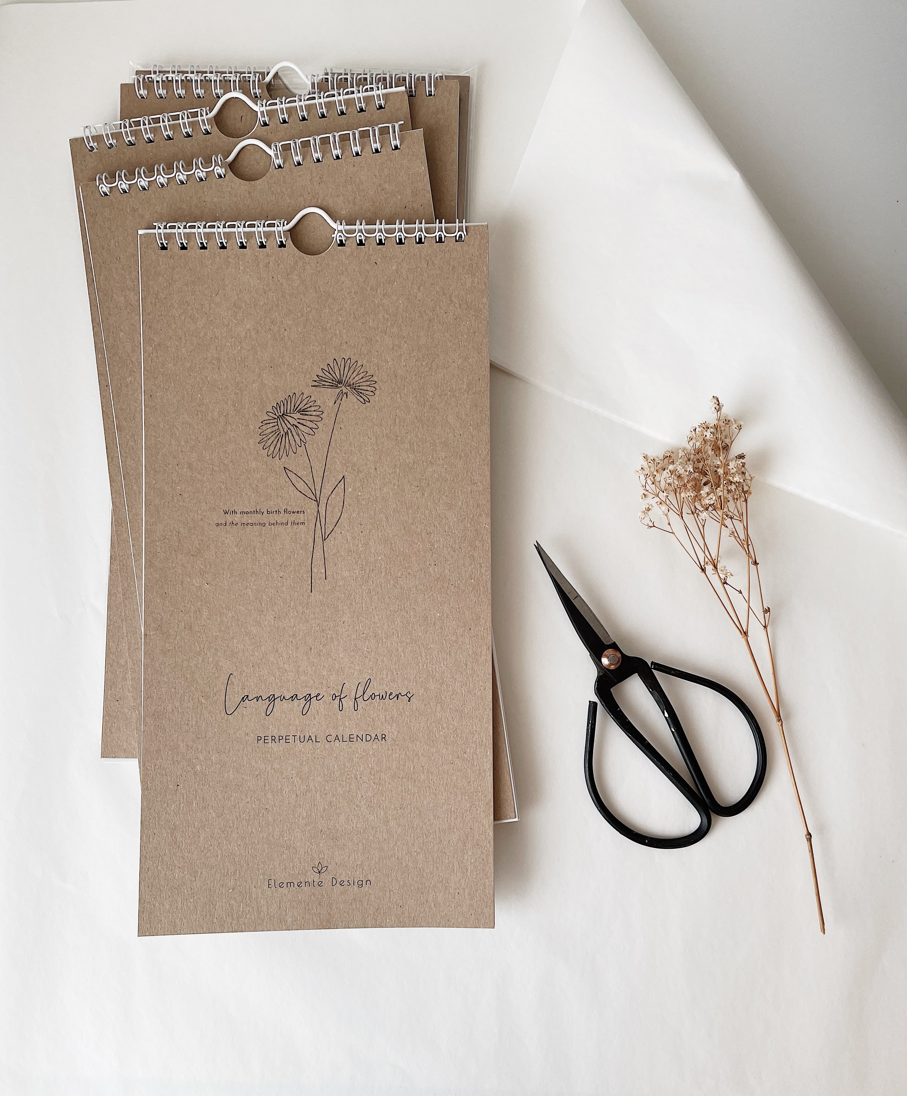 Perpetual wall calendar LANGUAGE OF FLOWERS