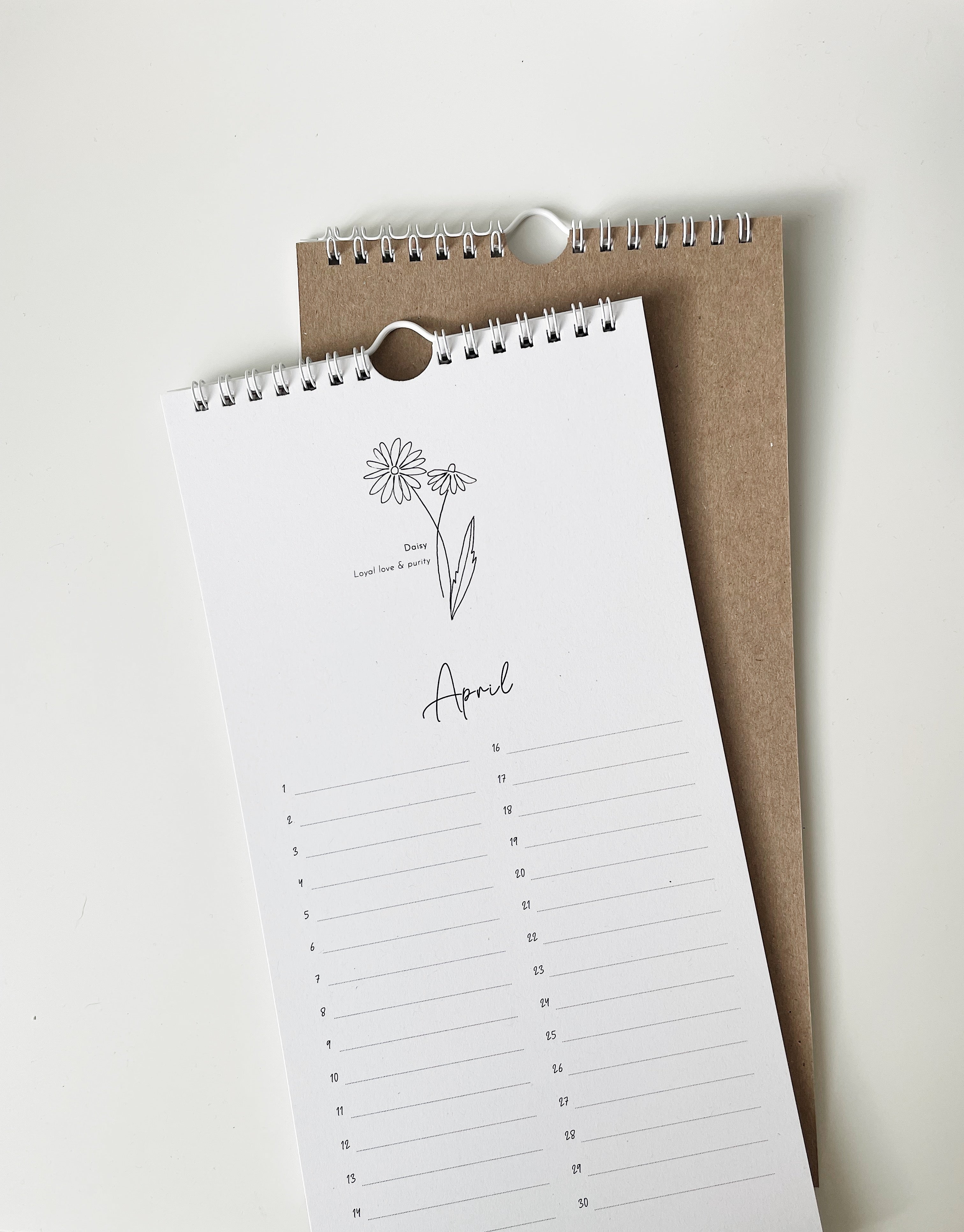 Perpetual wall calendar LANGUAGE OF FLOWERS