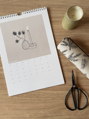 december illustrated calendar 2025 simplicity with a twist