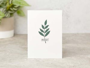 modern minimalist thanksgiving card illustrated thank you leaf