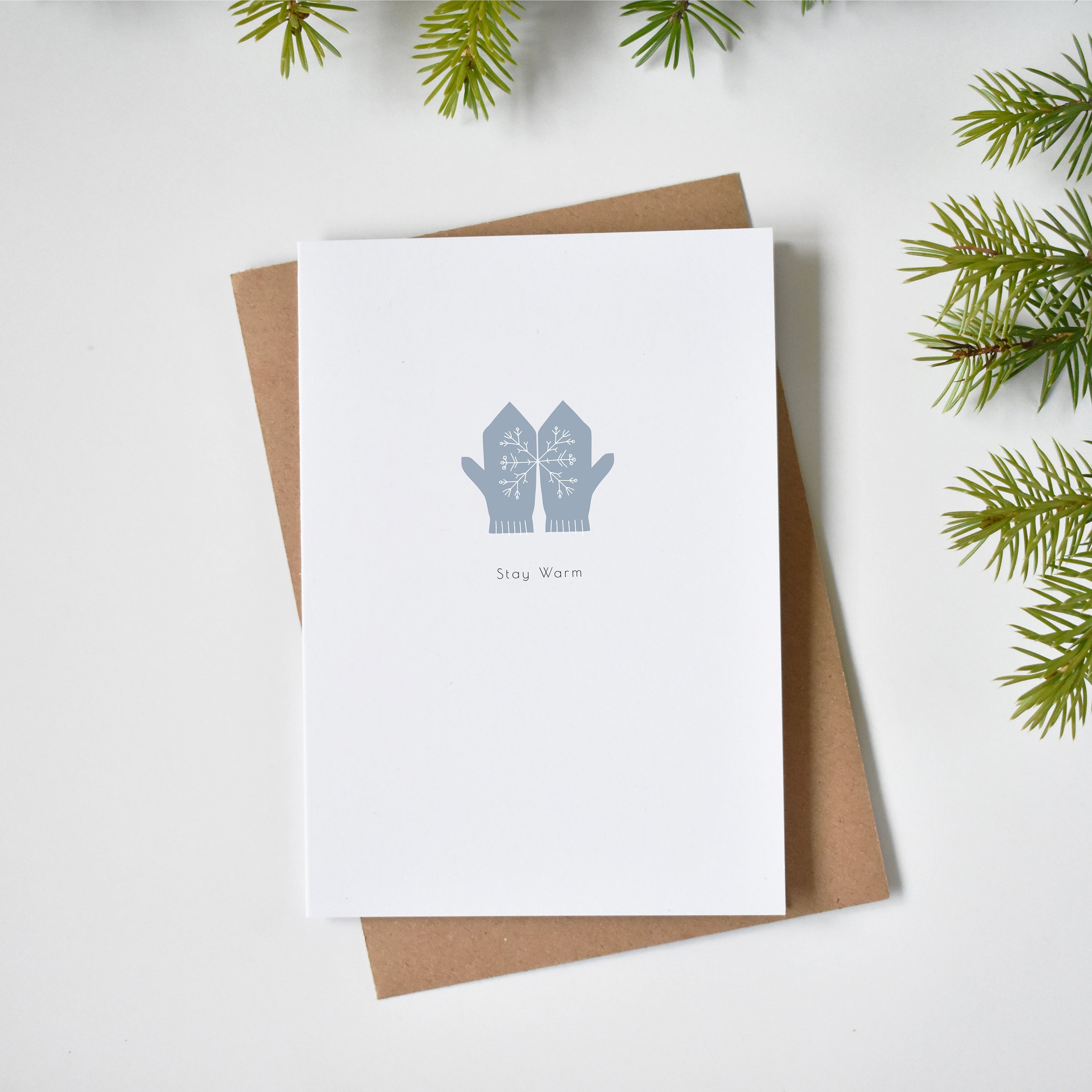Mittens minimalist Christmas card elemente design