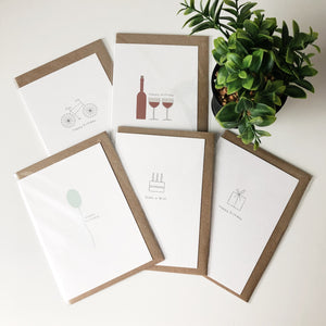 minimalist birthday cards pack of 5 elemente design