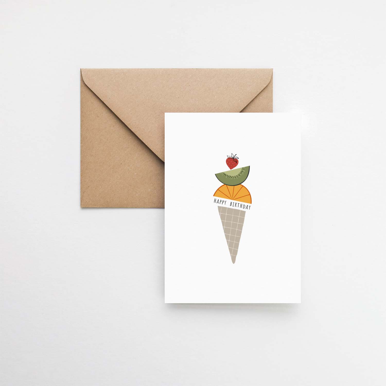 fruit ice cream birthday card Elemente Design