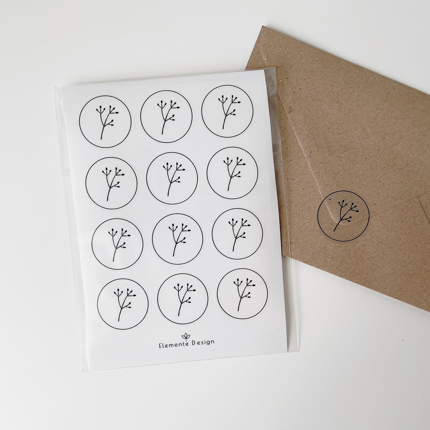 12 decorative envelope stickers Elemente Design