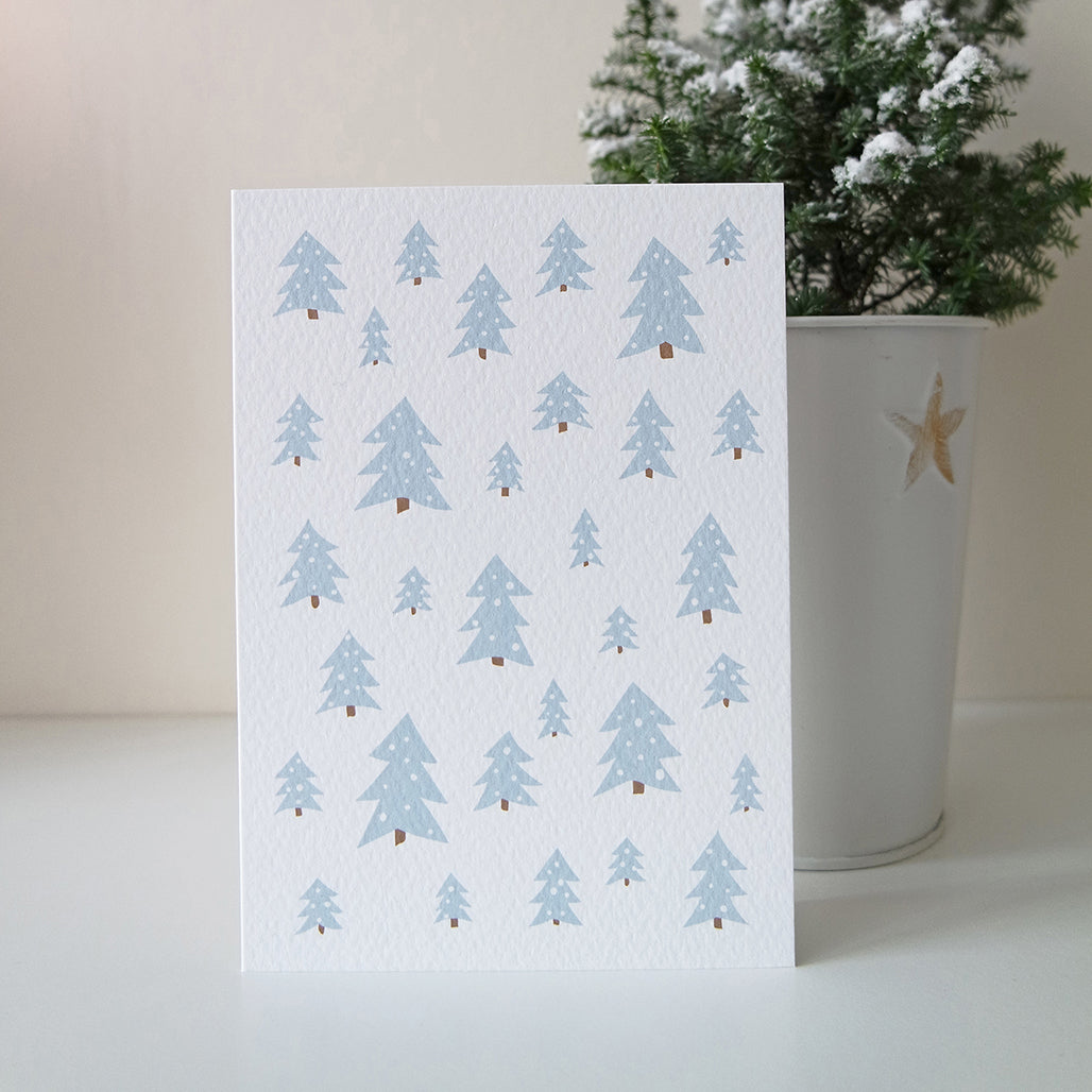 Snow forest Christmas card elemente design