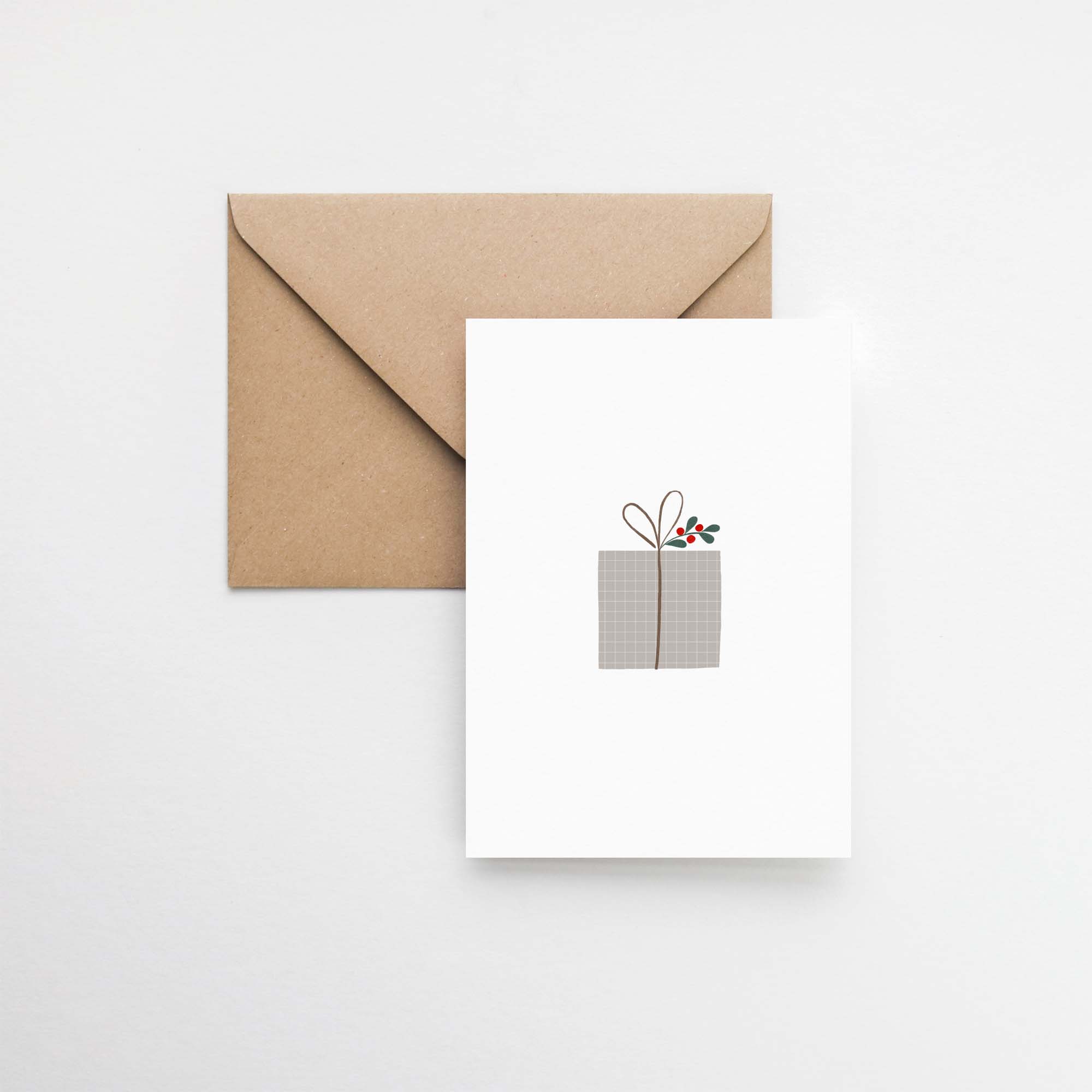 minimalist Christmas gift greeting card elemente design
