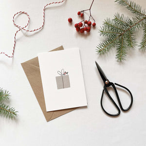 Minimalist Christmas card illustrated Christmas gift wrapping elemente design 