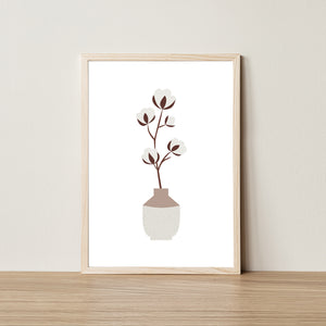 cotton flowers in vase poster Elemente Design 