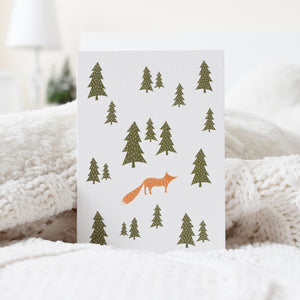 Wild fox Christmas card element design