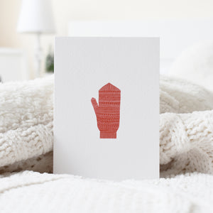 Red mitten Christmas card elemente design