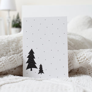 Scandinavian Christmas trees Christmas card elemente design