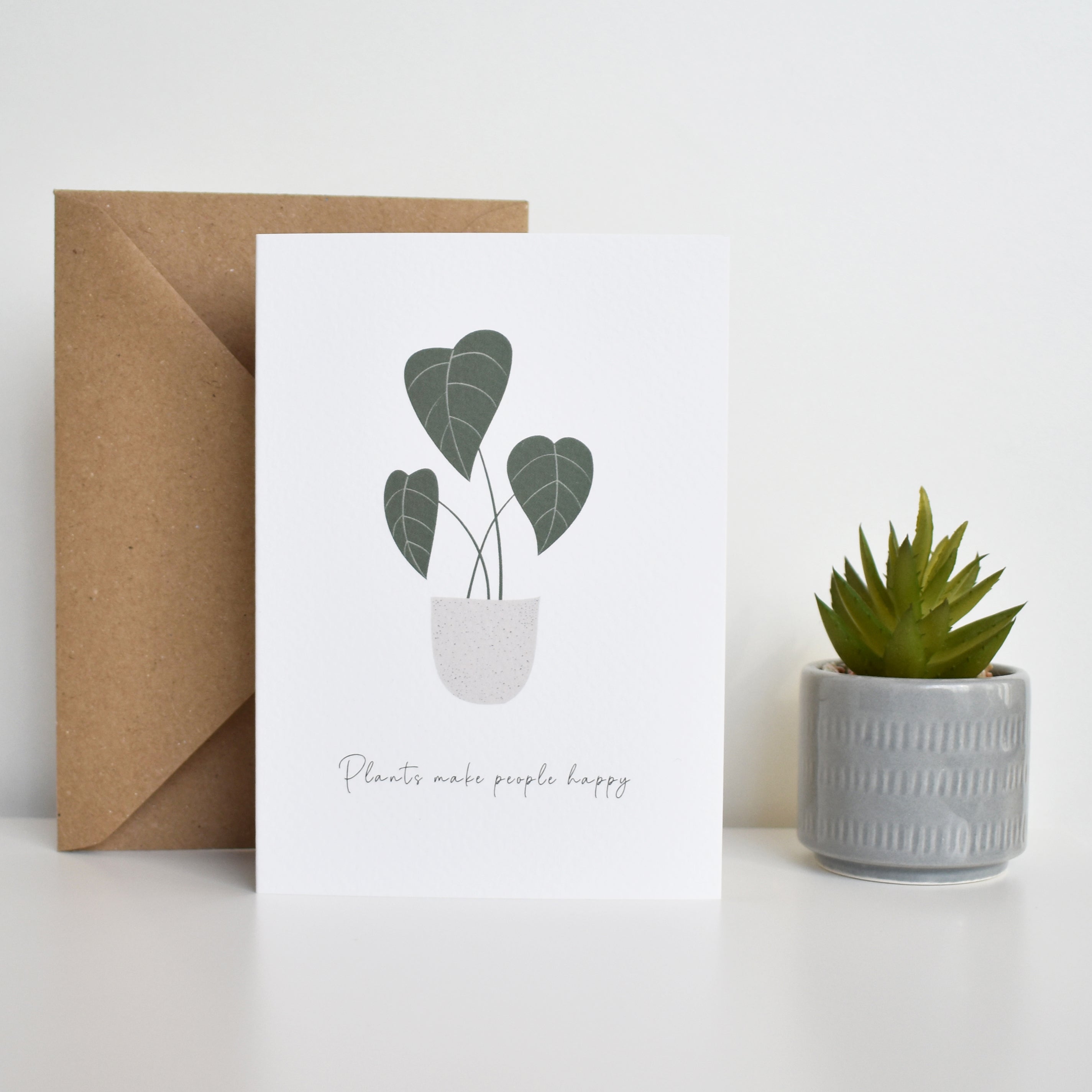 Plant lover greeting card elemente design 