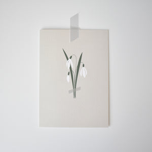 taped white snowdrops greeting card Elemente Design