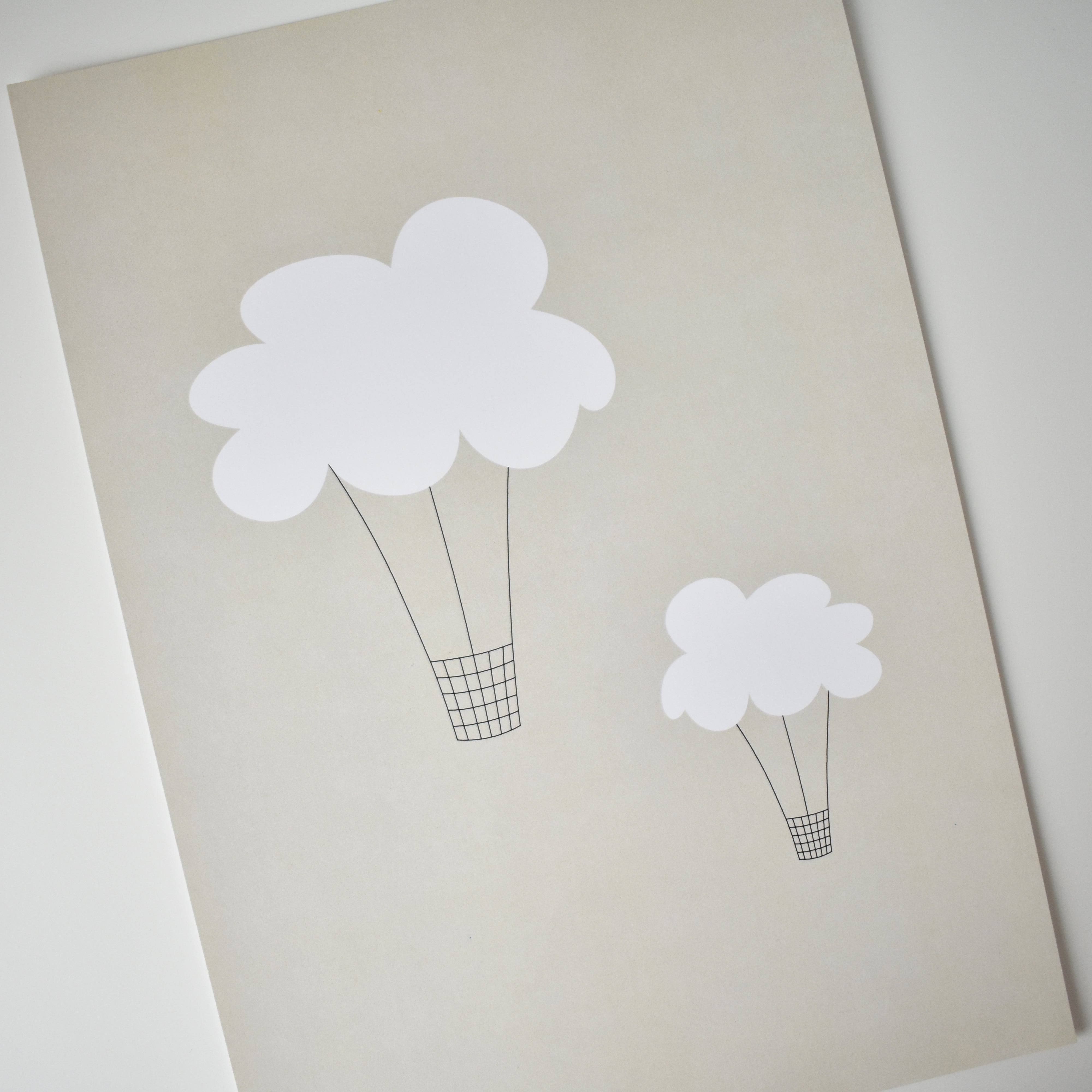 clouds air balloons art print poster Elemente Design 