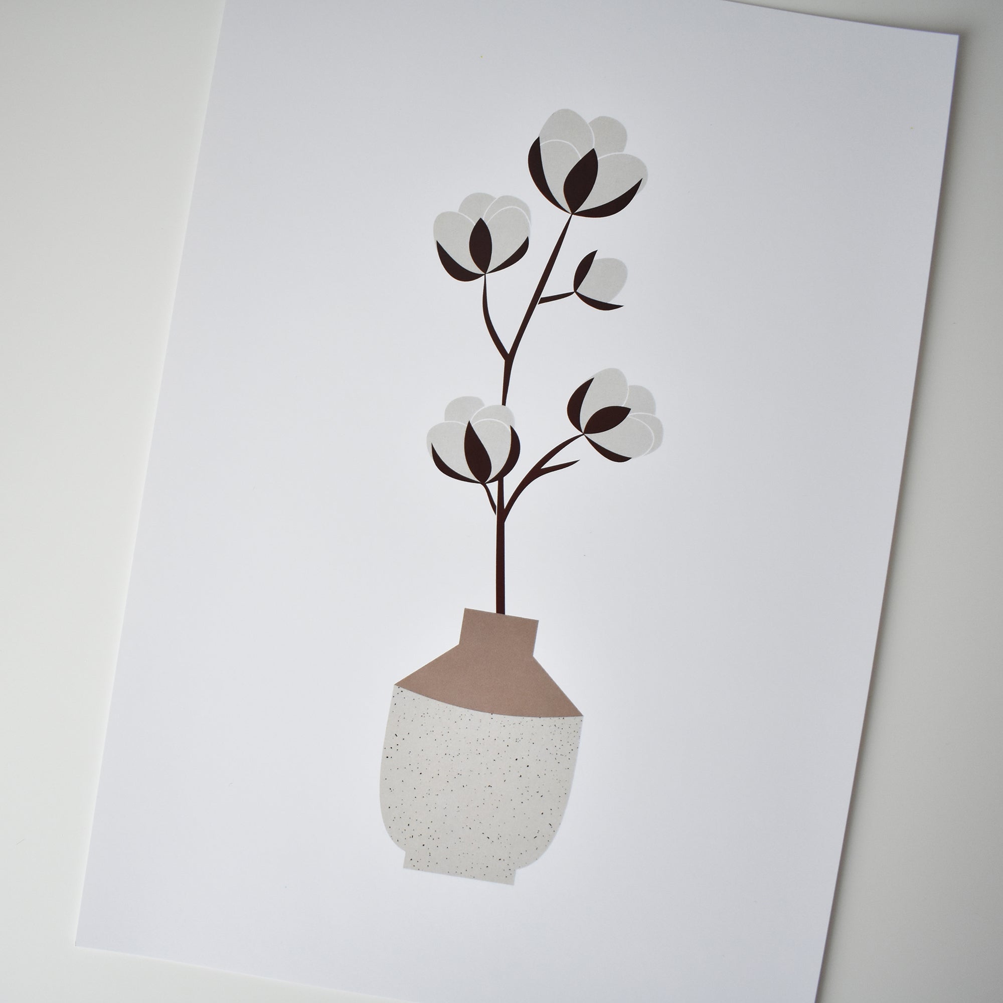 cotton flower in vase artwork poster Elemente Design 