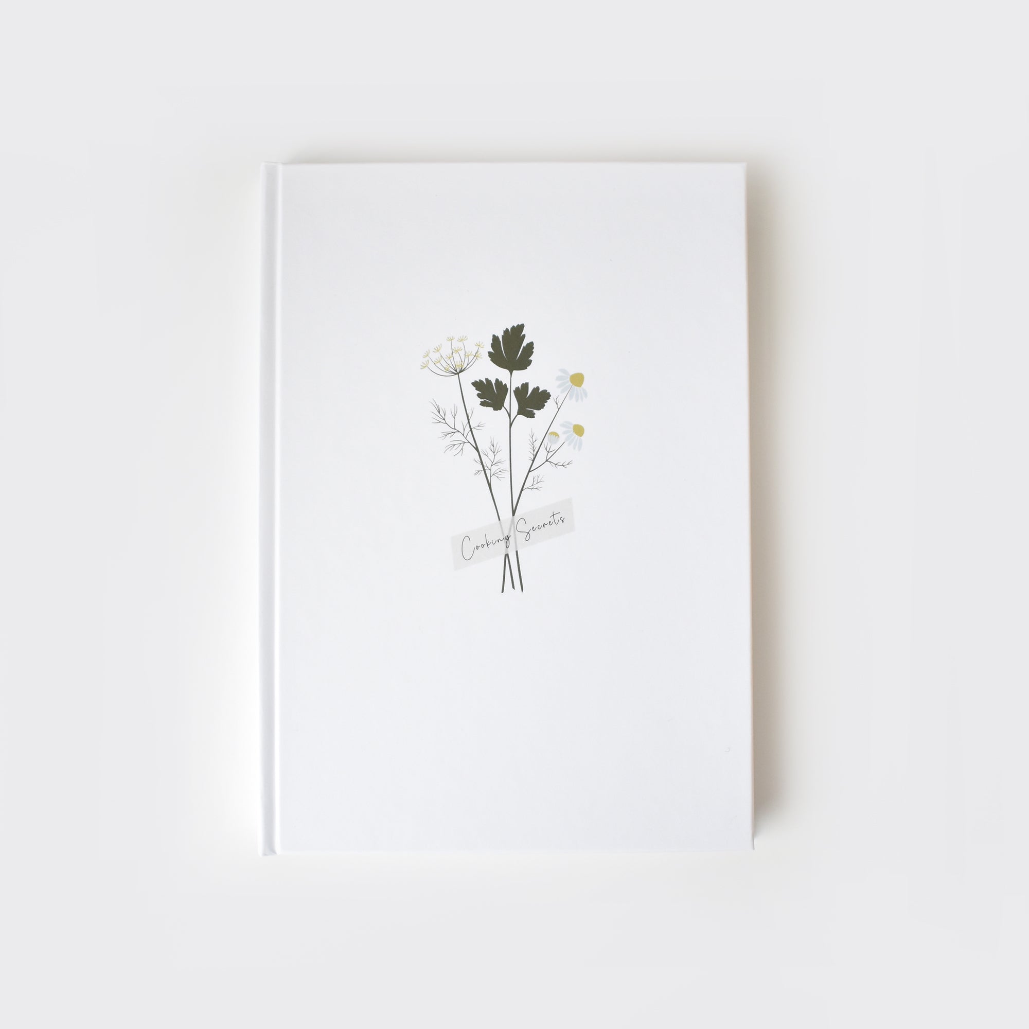 minimalist illustrated recipe book bouquet of herbs elemente design