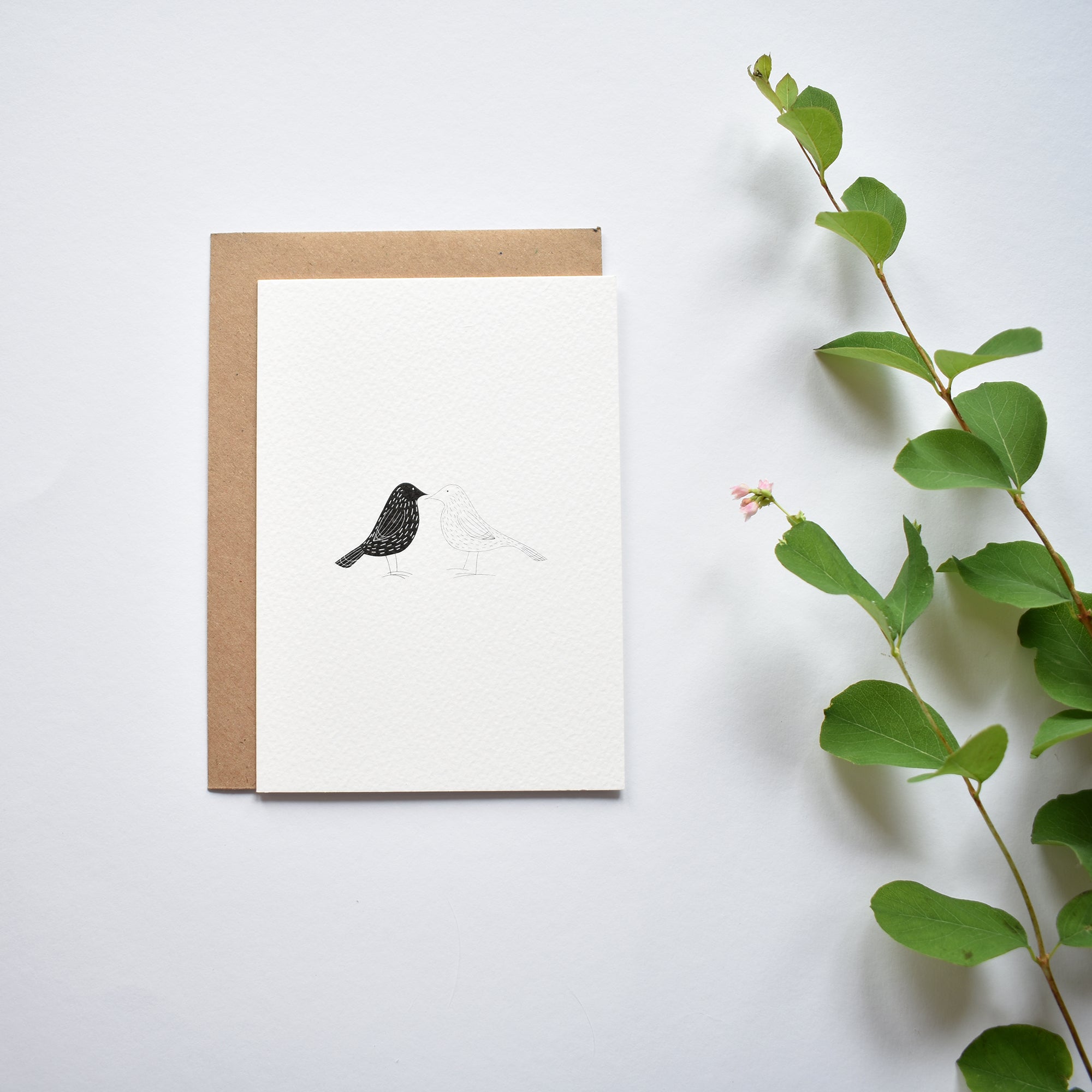 TWO BIRDS greeting card