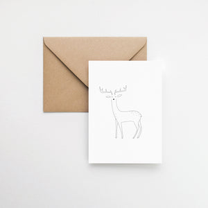 Minimalist deer Christmas greeting card elemente design