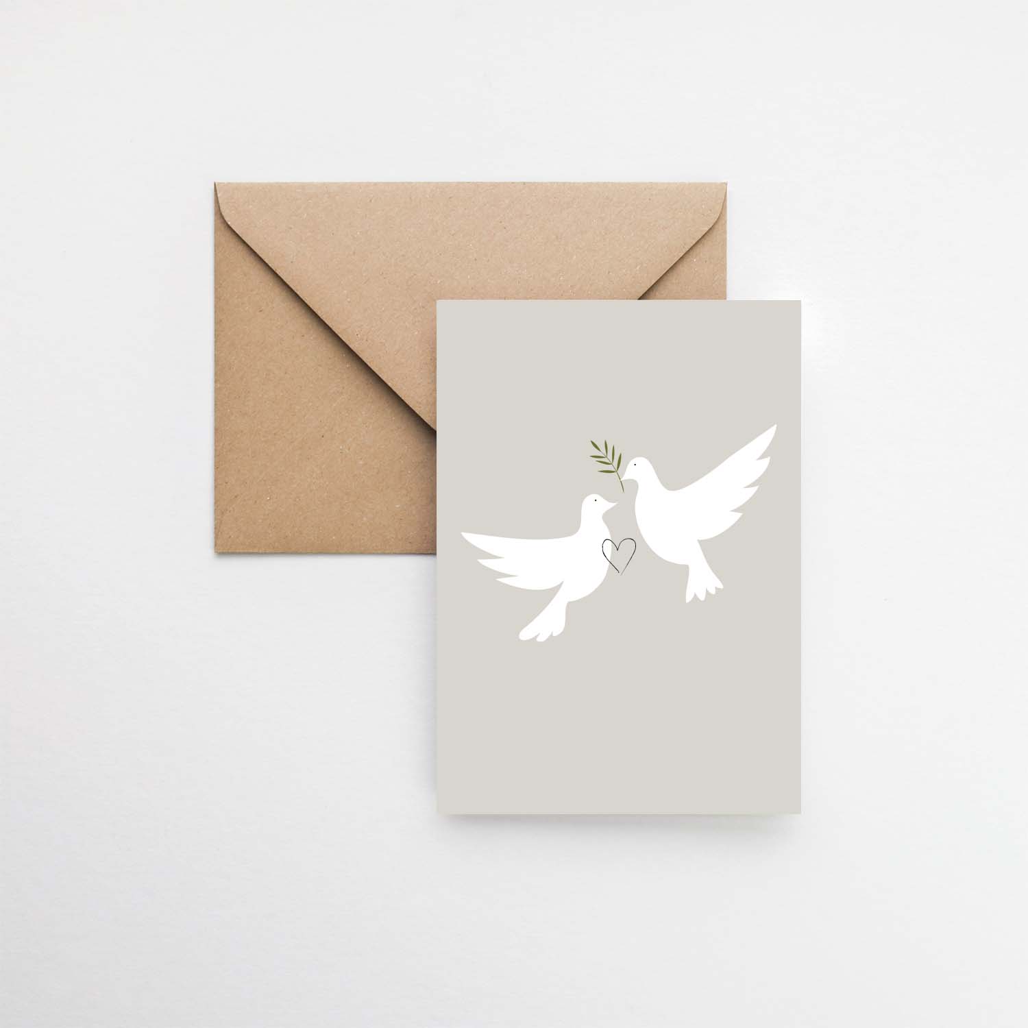 illustrated doves greeting card Elemente Design 