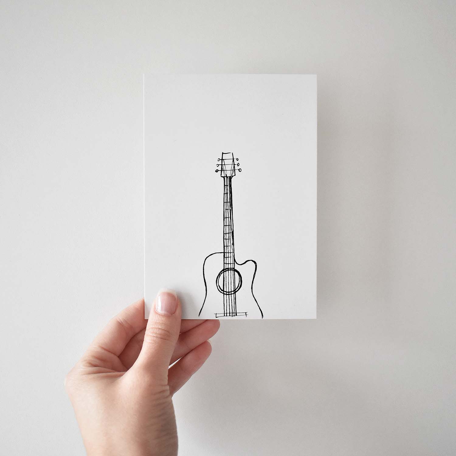 hand-drawn electro guitar postcard elemente design