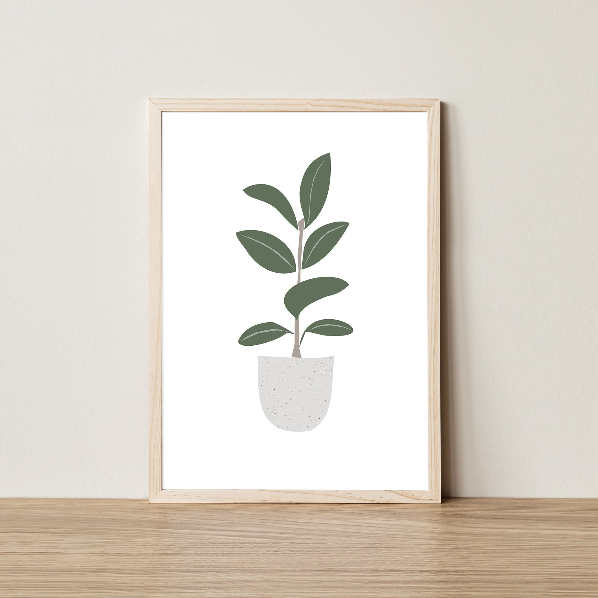 ficus plant in ceramic pot art print elemente design