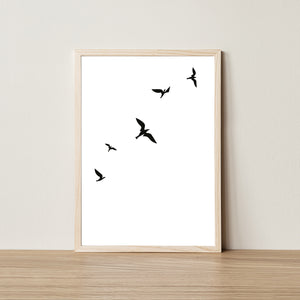 flying birds minimalist Scandinavian art print Elemente Design 