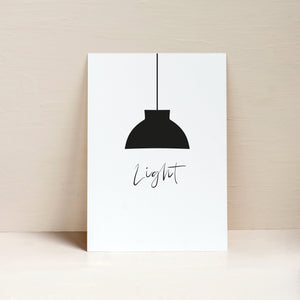 Scandinavian design lamp light poster Elemente Design 