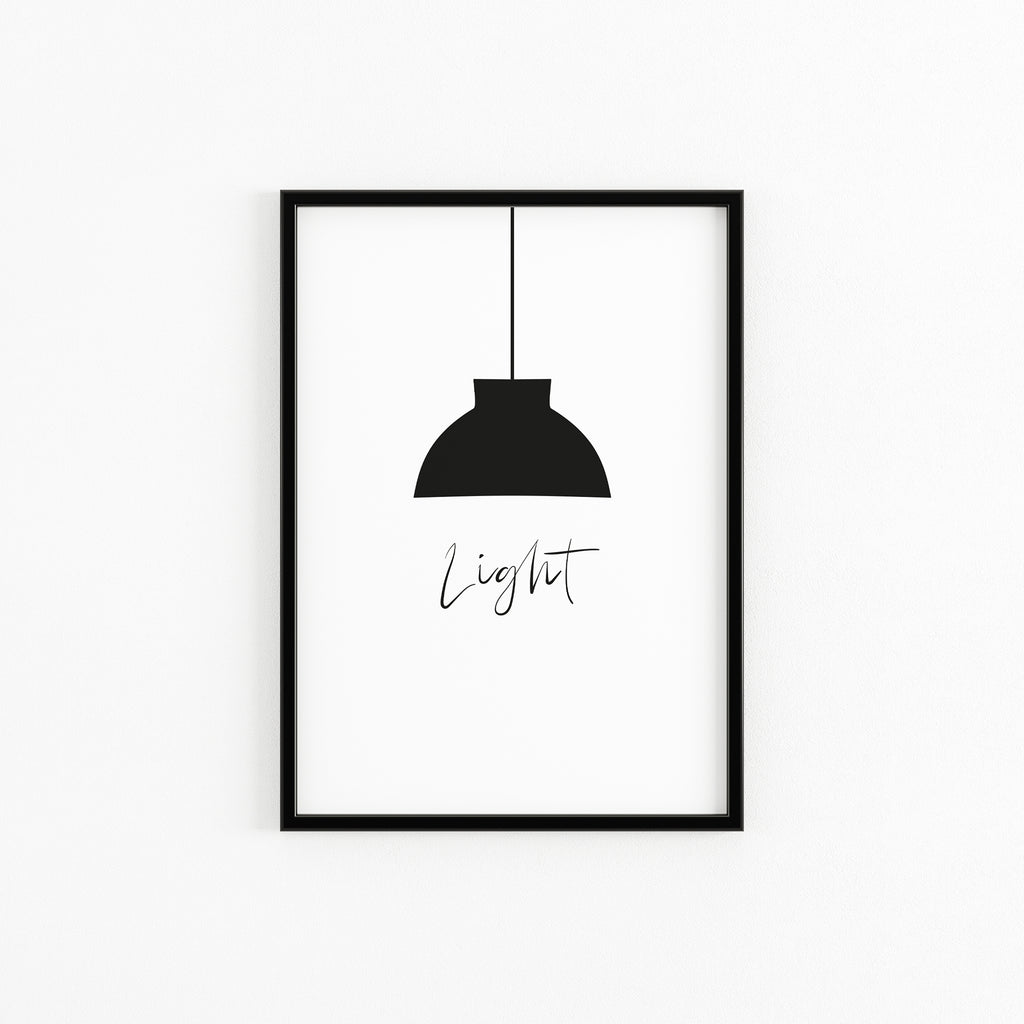 black and white Scandi poster lamp light Elemente Design 