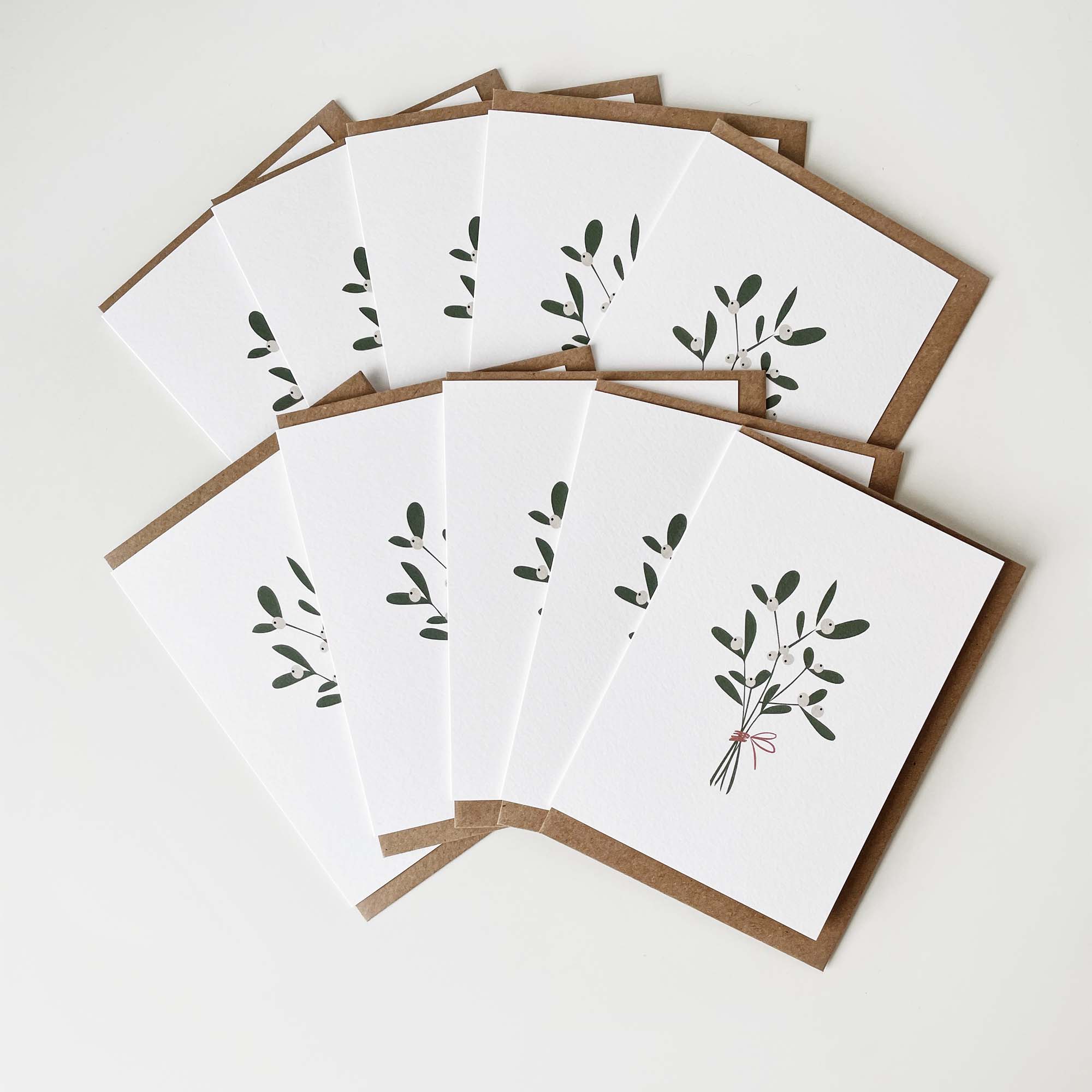 pack of 10 christmas cards mistletoe Elemente Design