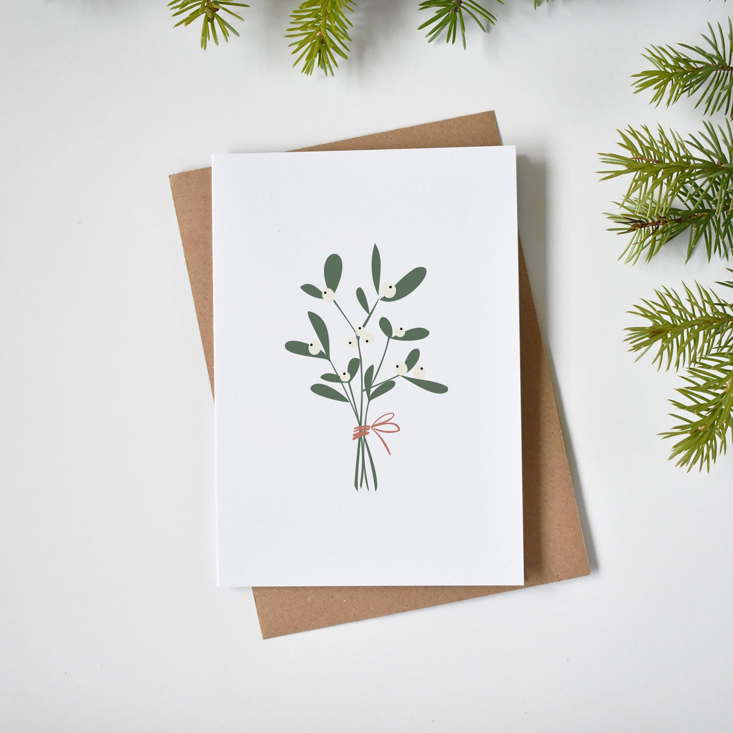 Mistletoe Christmas greeting card elemente design