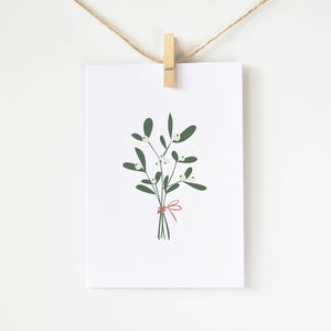 Mistletoe Christmas greeting card elemente design