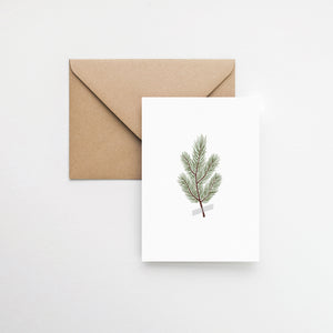 pine branch minimalist Christmas card elemente design