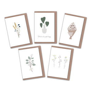 Floral greeting cards pack of 5 elemente design