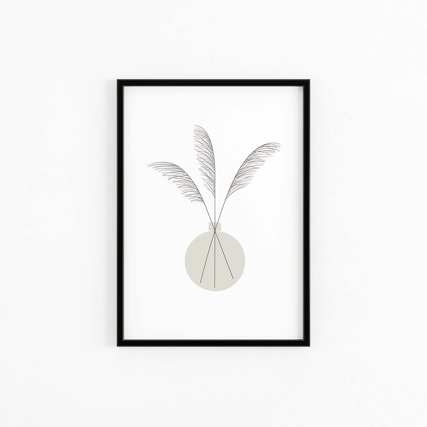 pampas grass minimalist wall art print Elemente Design 