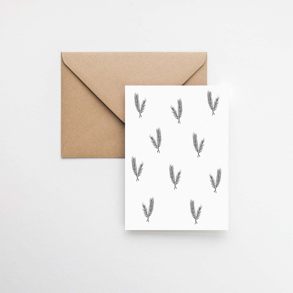 pine pattern minimalist Christmas greeting card Elemente Design