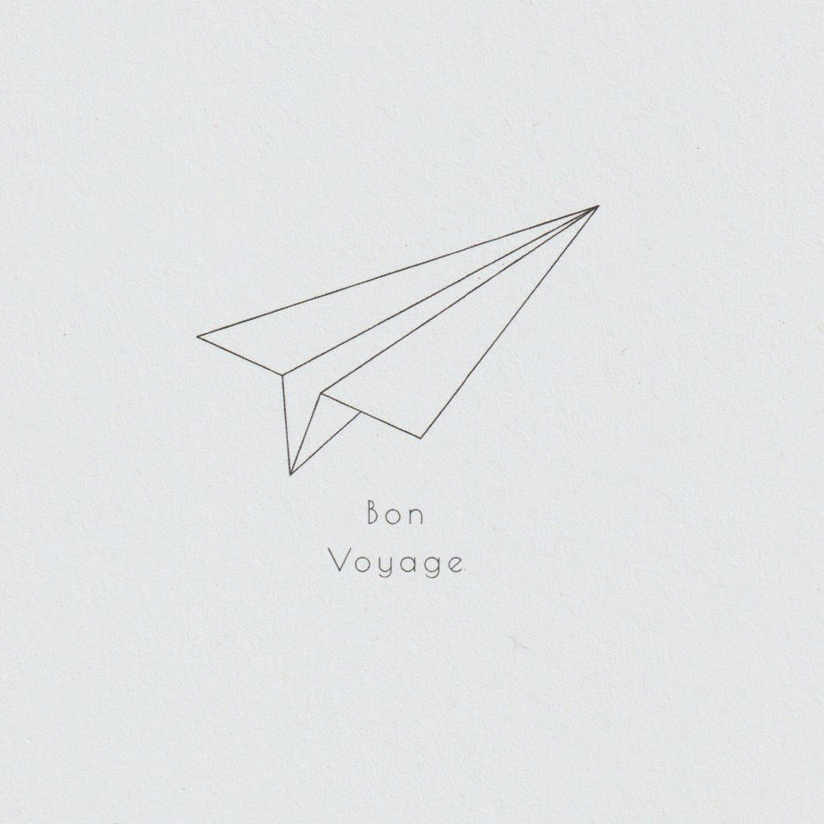 Origami plane Bon voyage greeting card