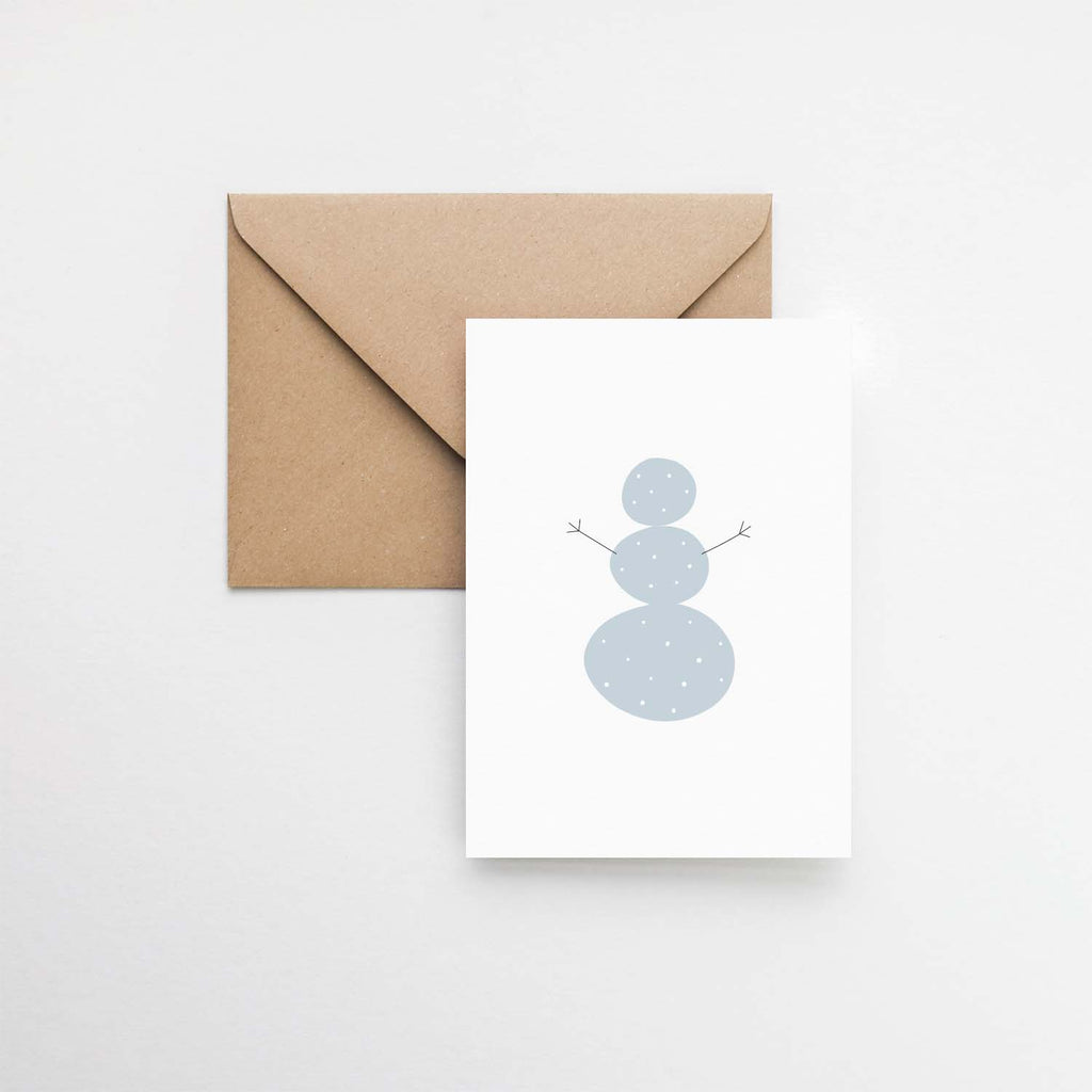 snowman winter illustrated greeting card elemente design