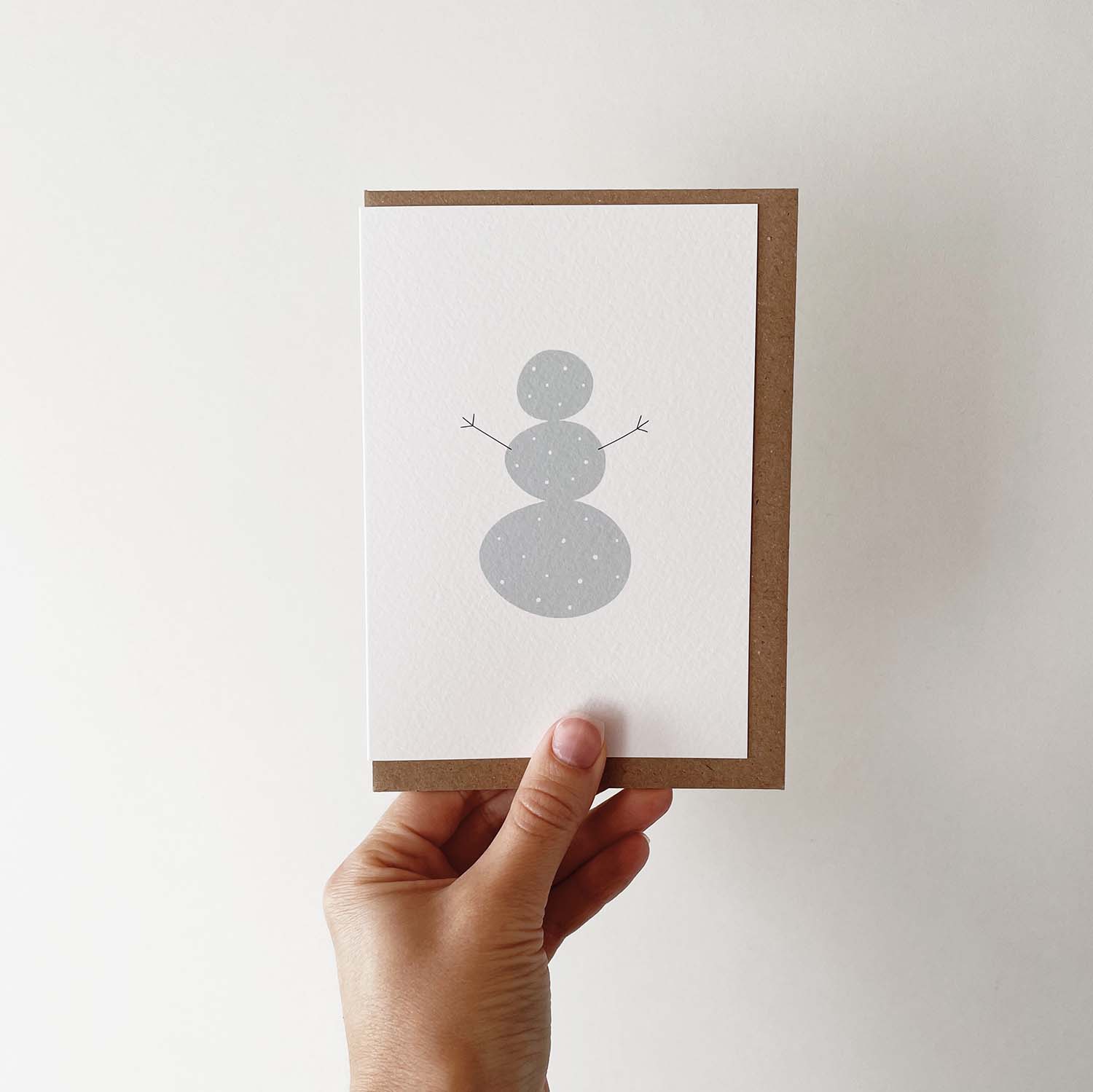 snowman minimalist Christmas card elemente design
