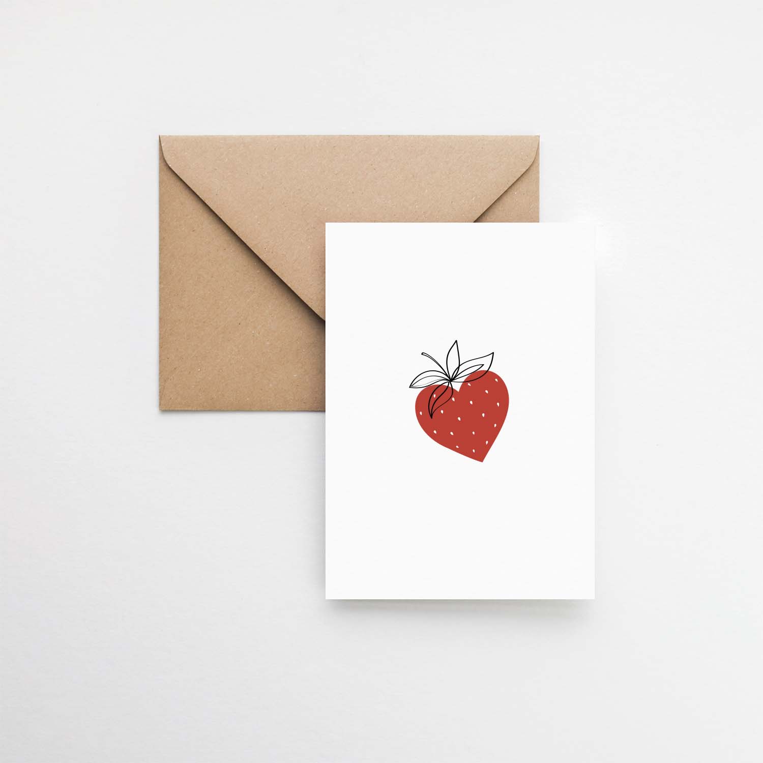 illustrated strawberry heart greeting card Elemente Design 