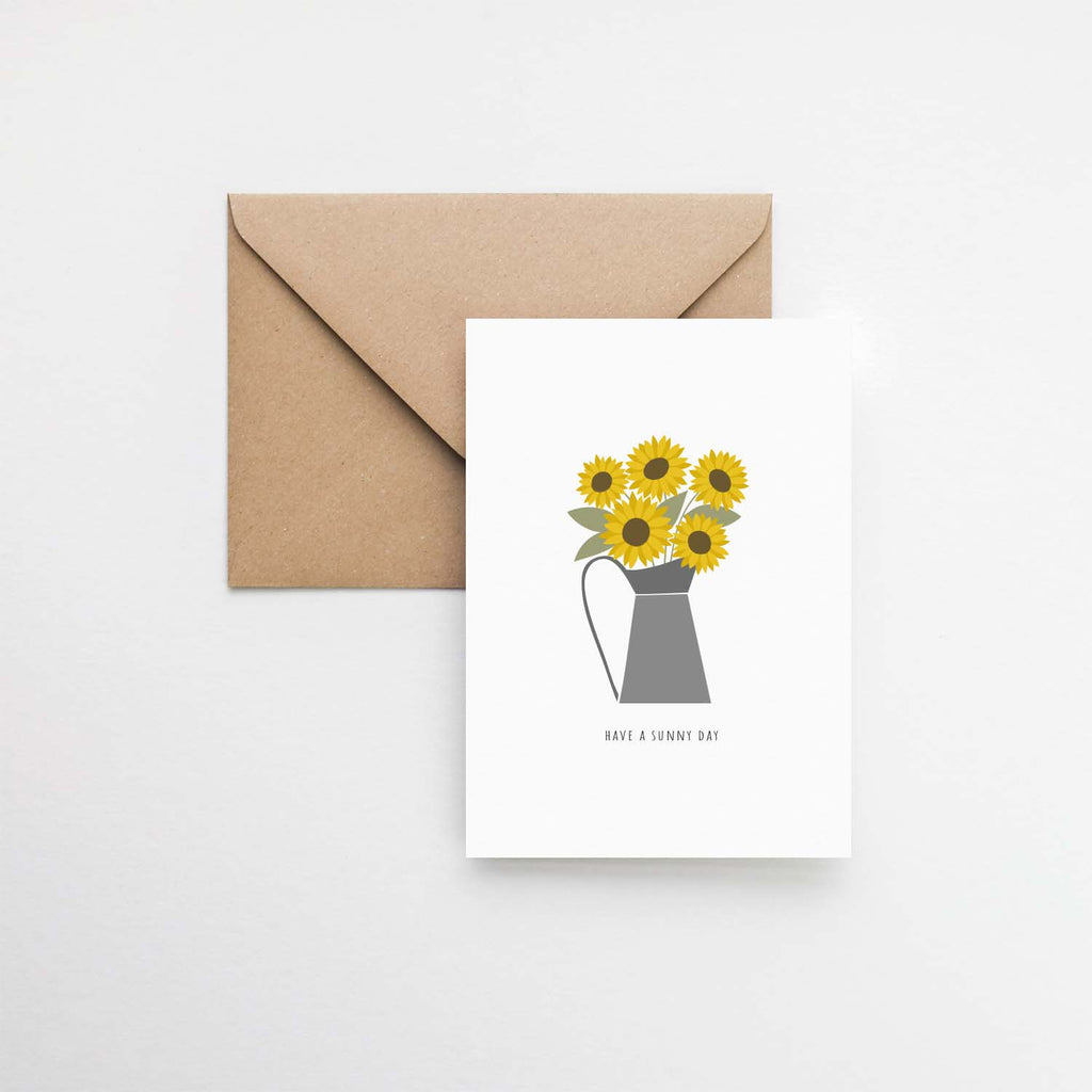 sunflowers illustrated greeting card elemente design