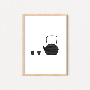 Tea time art print elemente design