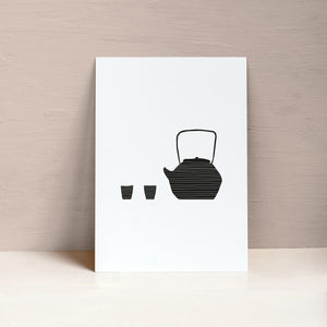 Japanese tea set poster art print Elemente Design 