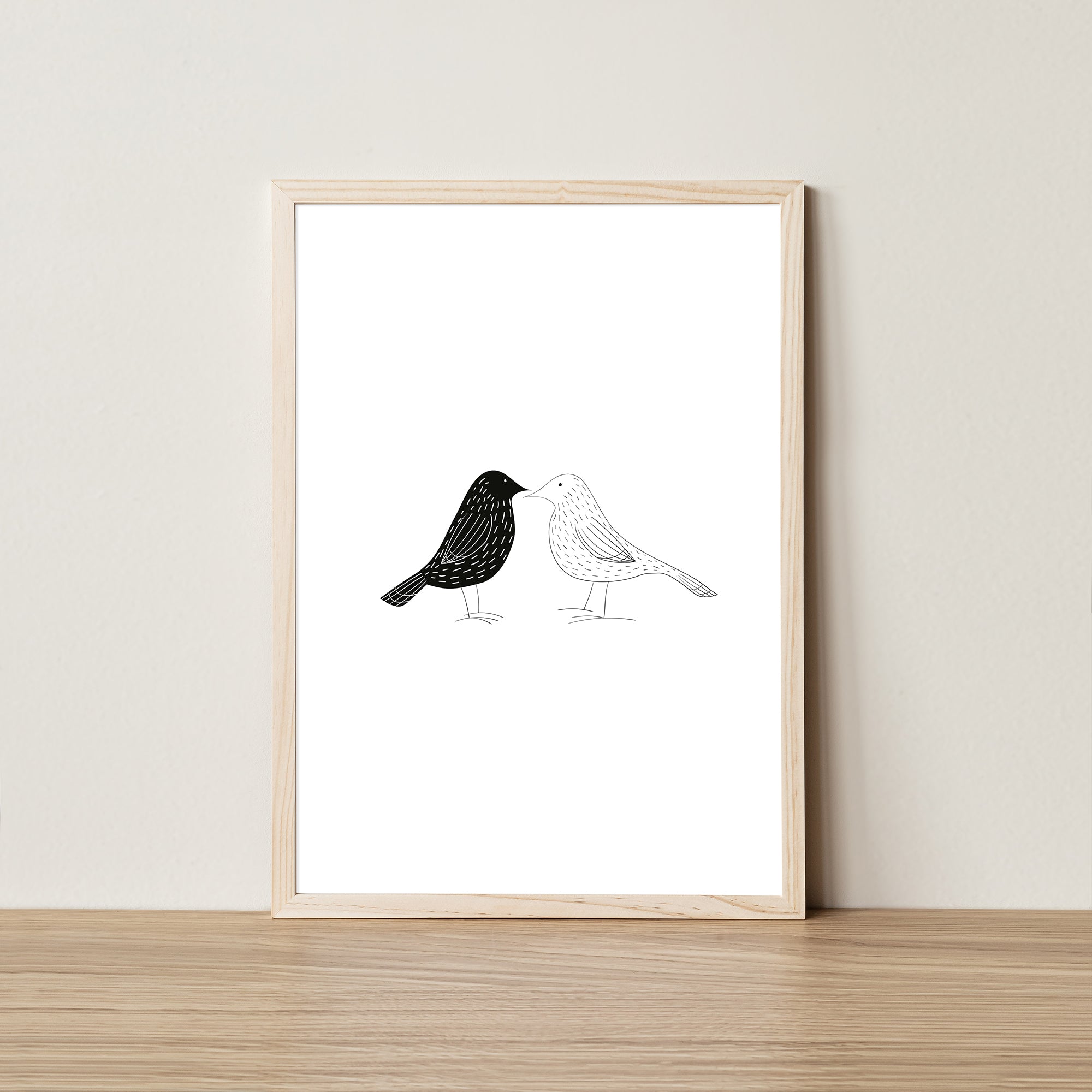 black and white birds poster elemente design