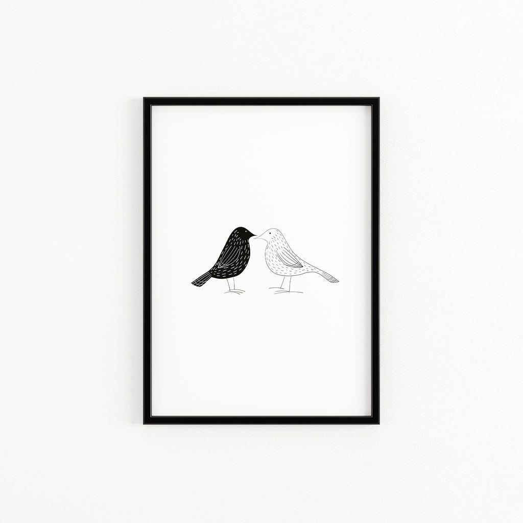 yin yang birds poster art print Elemente Design 