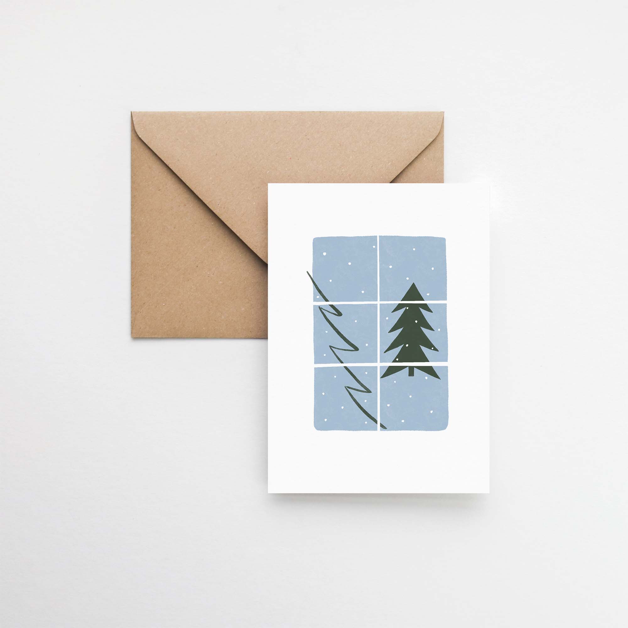 winter window greeting card elemente design