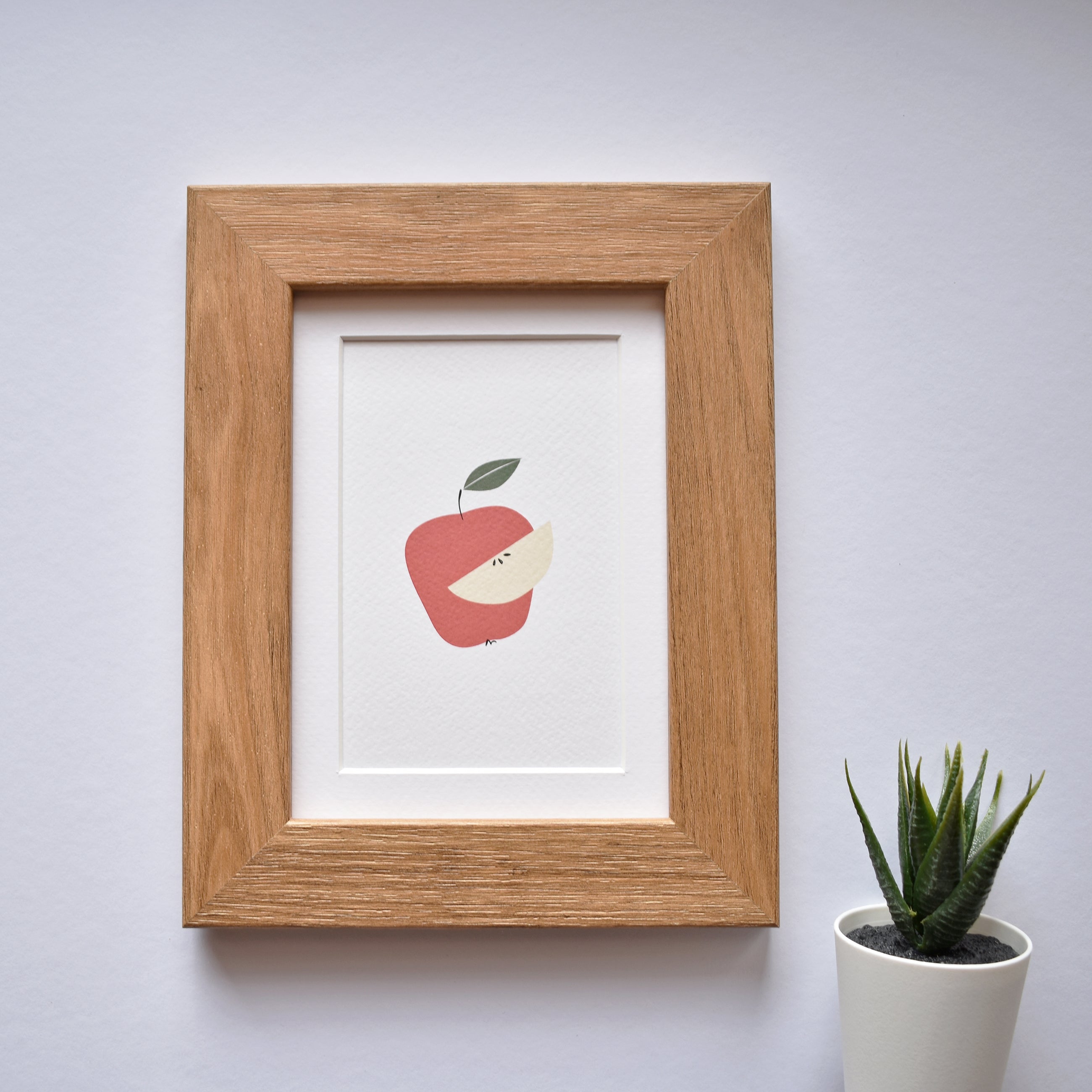 red apple modern greeting card kitchen decor greeting art elemente design