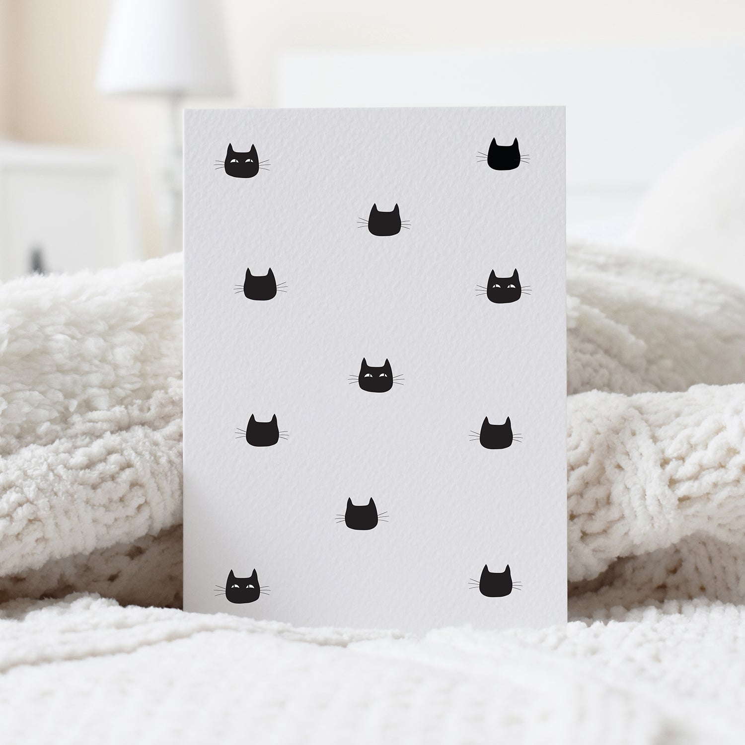 black cats pattern greeting card elemente design
