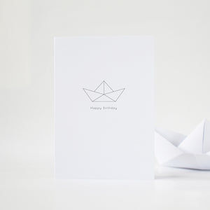 Origami boat birthday card
