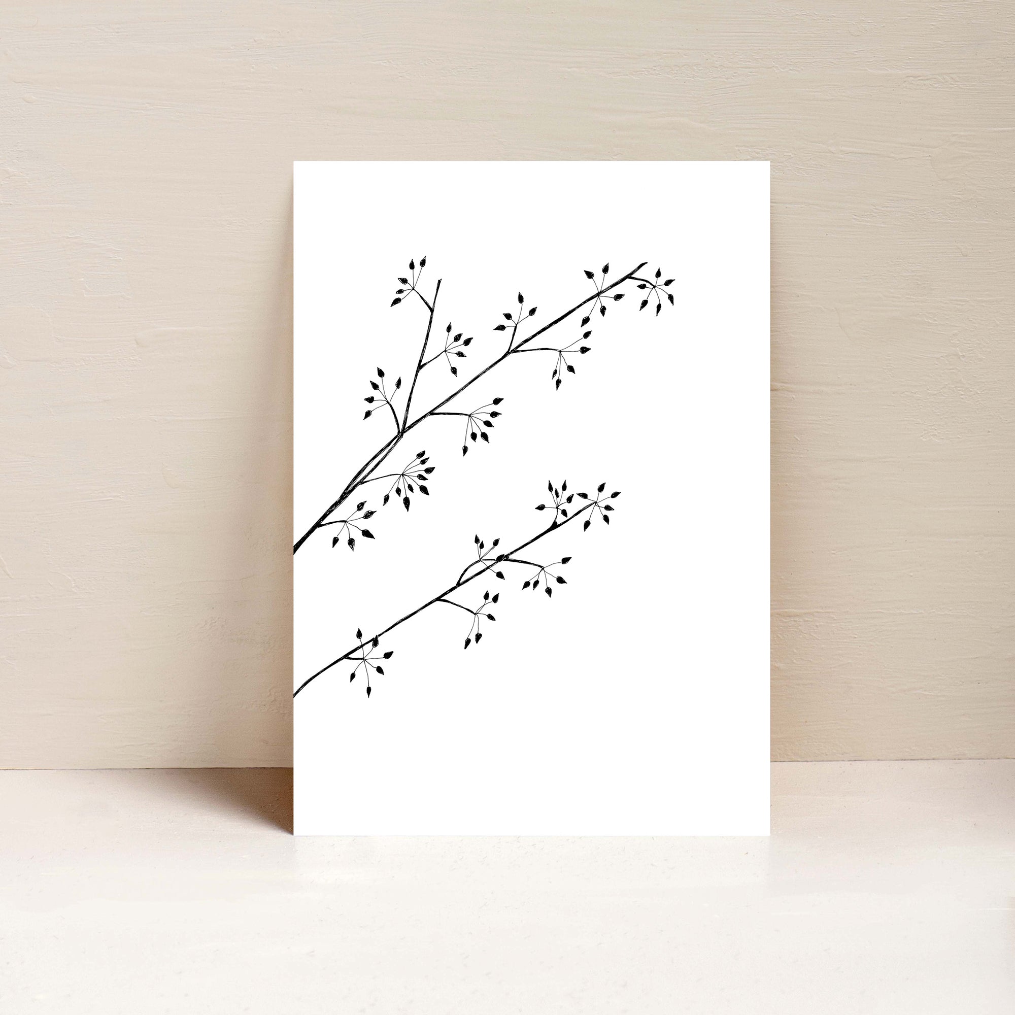 dried botanical flowers minimalist poster art elemente design